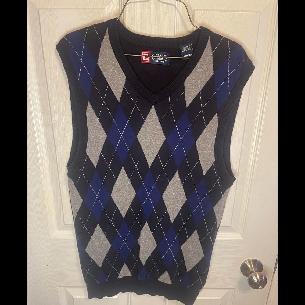 Chaps argyle vest sz S